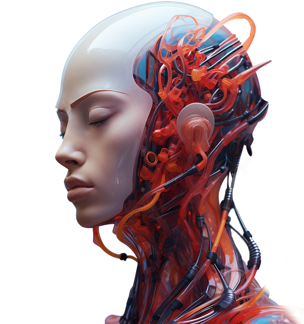 AIVOLUTION Conference εικόνα με ένα πρόσωπο AI ROBOT